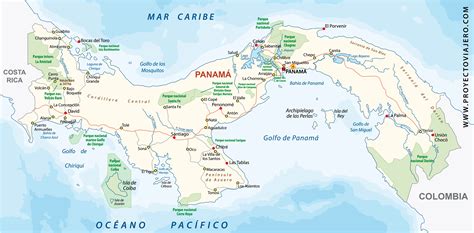 Mapa de Panamá destacando áreas populares para expatriados y jubilados
