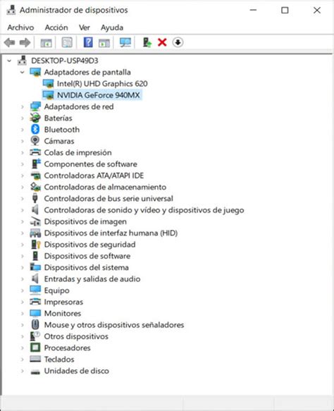 Captura de pantalla del menú de administrador de tarjetas SIM
