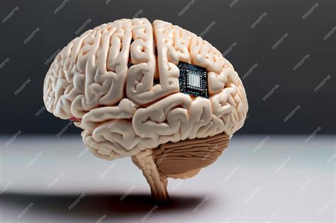 Foto conceptual de un microchip implantado en el cerebro