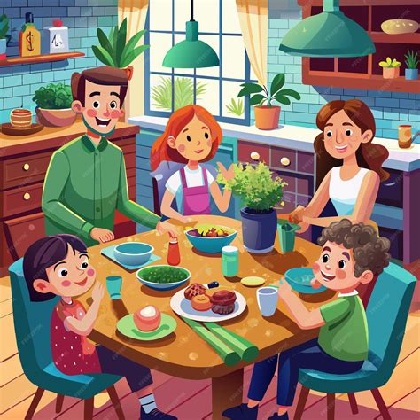 Familia (adultos y niños) realizando una manualidad juntos alrededor de una mesa, con un niño con discapacidad visual tocando diferentes texturas.