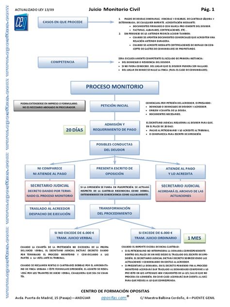 Esquema de los pasos del juicio monitorio según la Ley 21.461