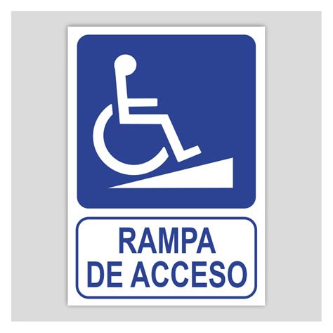 Señal de rampa accesible con pictograma ISO 7010