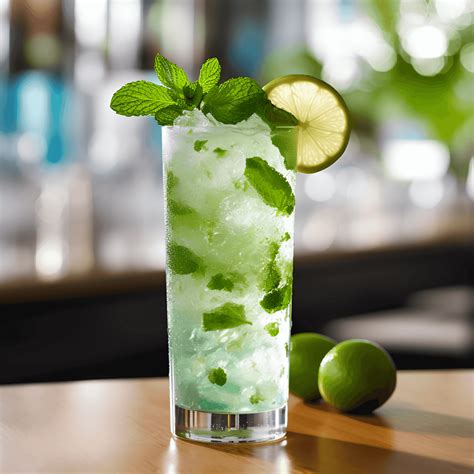 Imagen de un refrescante Mojito de Hibiscus con hojas de menta.