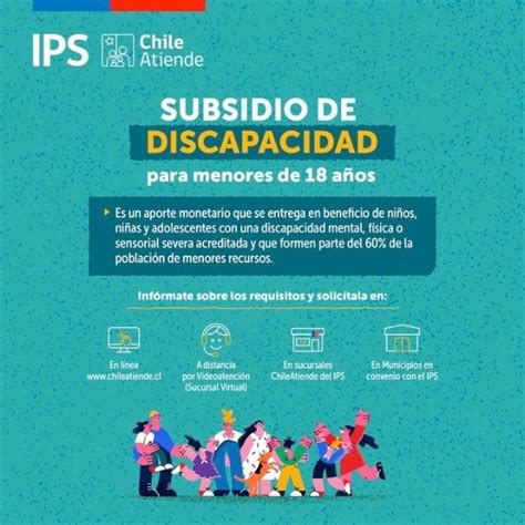 infografía detallando el monto y beneficiarios del Subsidio de Discapacidad para menores de 18 años
