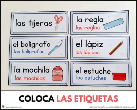 Esquema visual que muestra cómo etiquetar objetos comunes del hogar utilizando pictogramas y fichas de lenguaje claro.