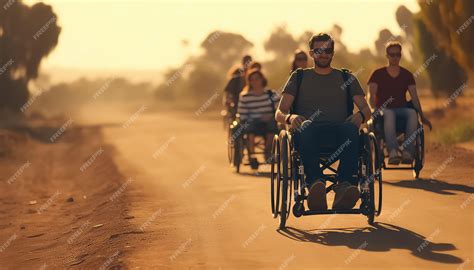 Fotografía de personas en silla de ruedas disfrutando de un sendero natural accesible