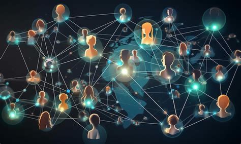 Ilustración abstracta de personas diversas conectadas digitalmente a través de una plataforma de movilidad