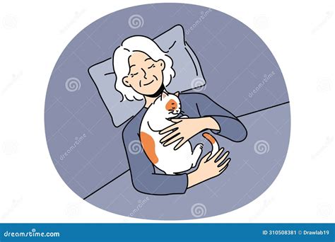 Foto de una mascota anciana cómodamente tumbada en una cama suave
