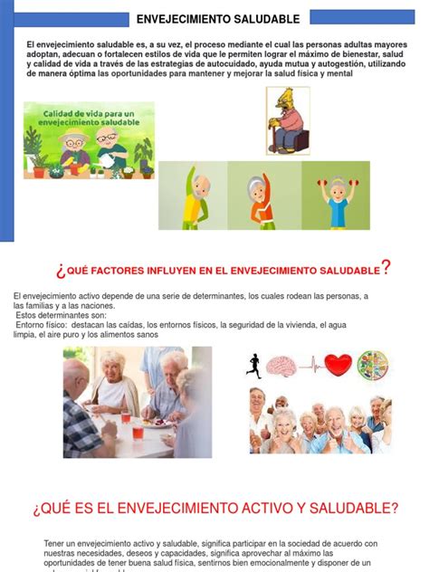 Esquema de factores ambientales y personales que promueven un envejecimiento saludable