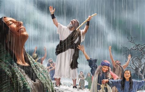 Representación del profeta Elías orando por lluvia