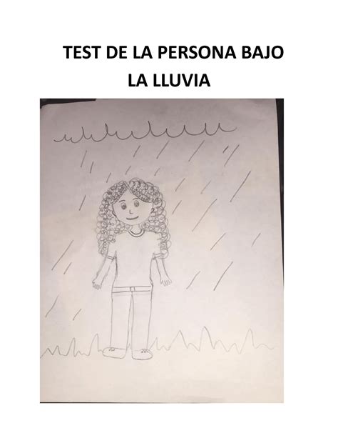 Ejemplo de un dibujo del Test de la Persona Bajo la Lluvia con un paraguas