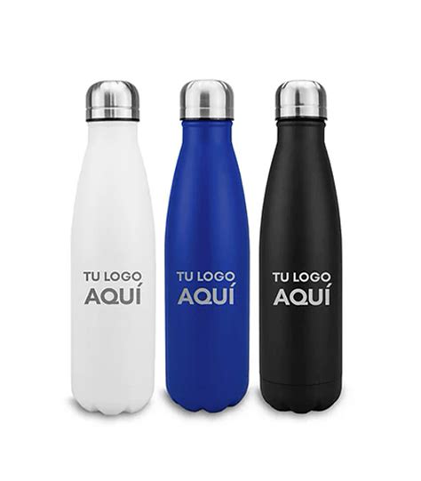 Botella térmica de acero inoxidable con un diseño que define la palabra 