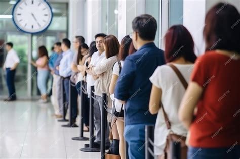 Foto de adultos mayores esperando en una larga fila fuera de un centro de salud