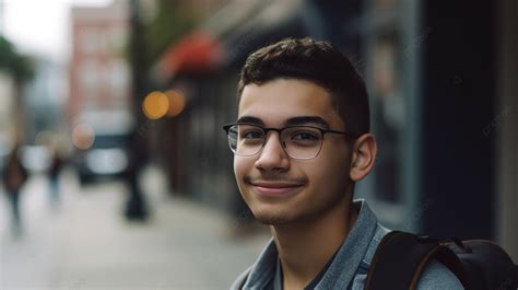 Retrato de Steve Smith, un adolescente con gafas, rodeado de sus amigos.