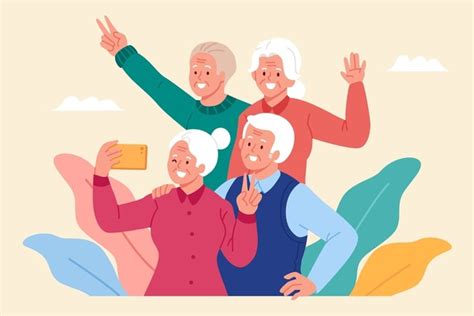 ilustracion de adulto mayor con mascarilla