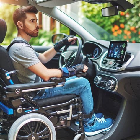 Foto de un conductor en silla de ruedas en un vehículo adaptado