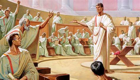 Recreación de Rómulo creando el Senado romano con 100 patres