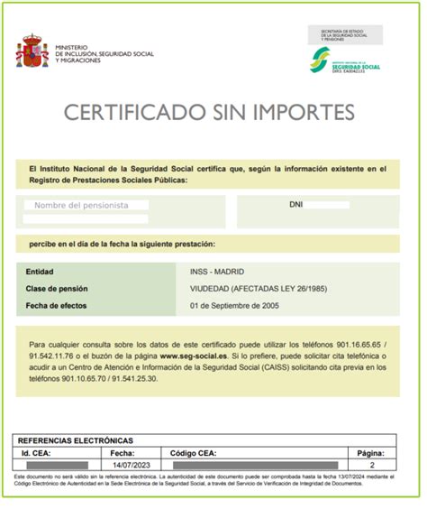 documento de pensión o certificado militar