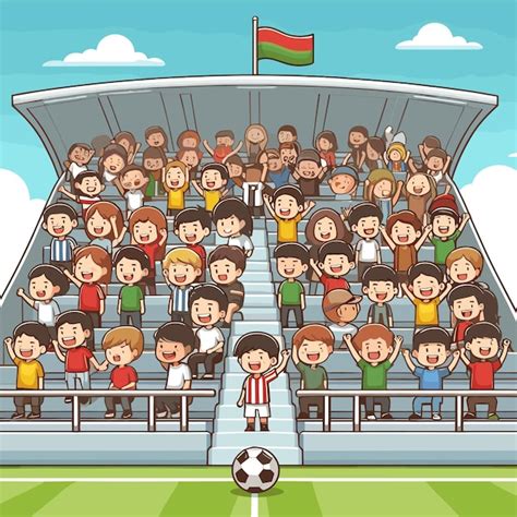 Ilustración de un partido de fútbol inclusivo con deportistas reconocidos y participantes diversos.