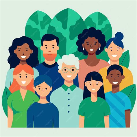 Ilustración de jóvenes y mayores interactuando y riendo juntos