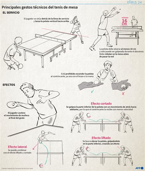 Infografía: Posiciones básicas y golpes en tenis de mesa