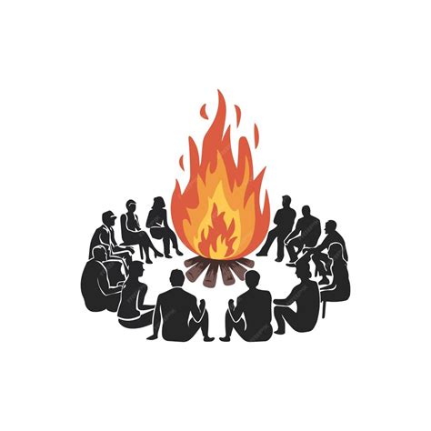 Amas calentándose alrededor del fuego en una cabaña
