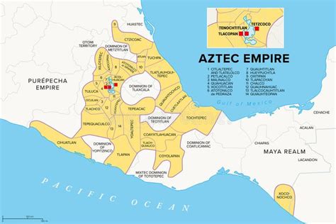 Mapa de la extensión del Imperio Azteca o Triple Alianza