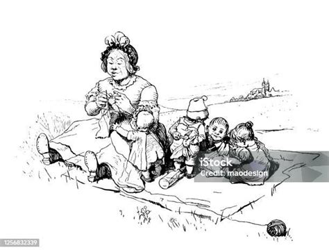 Abuela mapuche cuidando y enseñando a sus nietos