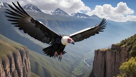 Fotografía de un cóndor andino (manqui) volando sobre la cordillera