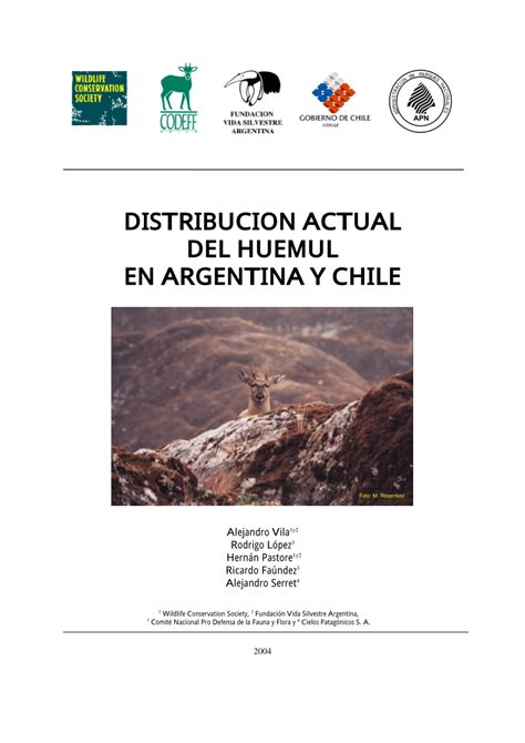 Mapa con la distribución actual y histórica del huemul en Chile y Argentina