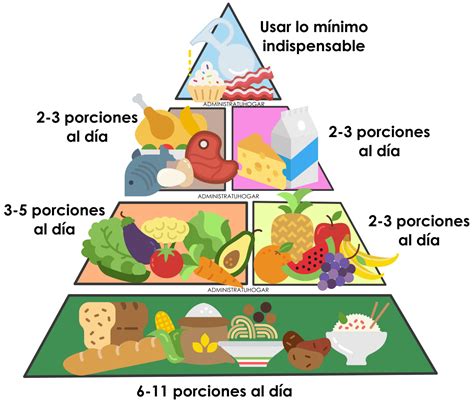 Pirámide nutricional adaptada para adultos mayores, destacando porciones de vegetales, frutas y lácteos.