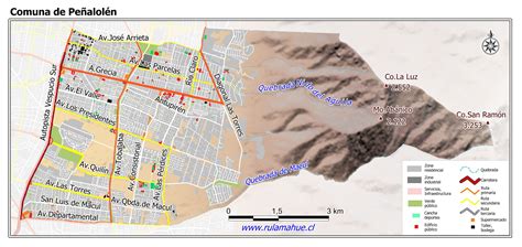 Plano histórico o mapa del sector de La Reina y la antigua Hacienda Peñalolén.