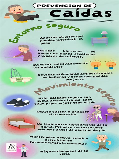 Infografía con recomendaciones prácticas para la actividad física y prevención de caídas en adultos mayores.