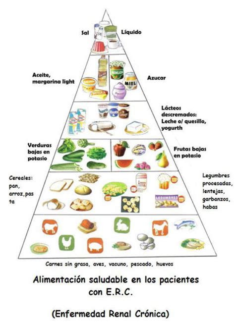 Pirámide alimenticia para pacientes con insuficiencia renal