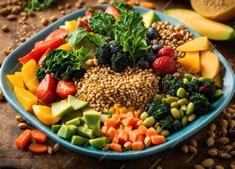 Infografía sobre una dieta equilibrada para el corazón: frutas, verduras y granos enteros