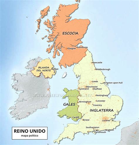 Mapa de las principales ciudades universitarias en el Reino Unido con indicadores de prestigio académico.
