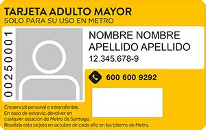 Esquema comparativo entre la Tarjeta TAM Metro y la Tarjeta bip! Adulto Mayor Intermodal
