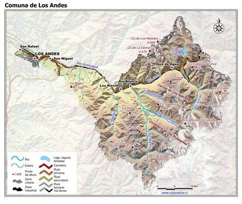 Mapa de ubicación del hogar de ancianos en la comuna de Los Andes, Chile.