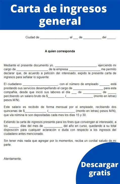 Esquema visual que muestra los componentes básicos de una carta de ingresos: datos personales, monto declarado, firma y sello de verificación.