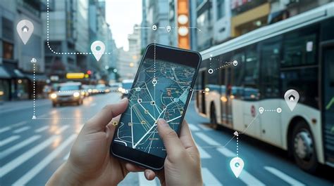 Ilustración de una aplicación móvil de transporte accesible con información en tiempo real y rutas adaptadas