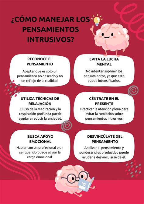 infografía que muestra el ciclo de un pensamiento intrusivo: aparición espontánea, reacción emocional de rechazo y refuerzo del pensamiento.