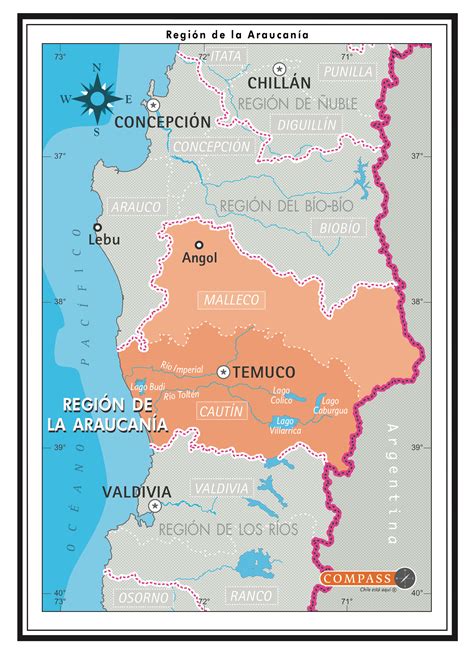 Mapa de Chile destacando la región de la Araucanía y Santiago, con flechas indicando países europeos de destino de las adopciones