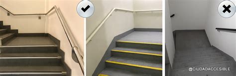 Comparativa visual entre un pasamanos estándar y uno diseñado para accesibilidad, resaltando diferencias en diámetro y agarre