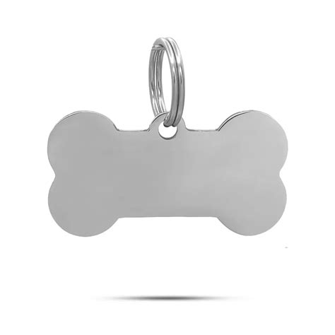 Placa de identificación de mascota en forma de hueso con diseño