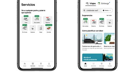 Captura de pantalla de la interfaz simplificada de Uber Seniors con íconos grandes