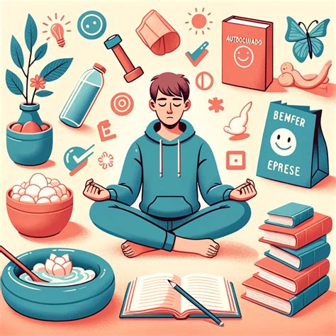 Persona realizando actividades de autocuidado como meditación, lectura o ejercicio ligero.