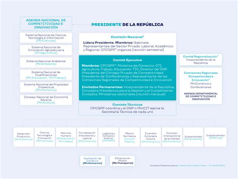 Esquema organizativo de una comisión presidencial o intersectorial