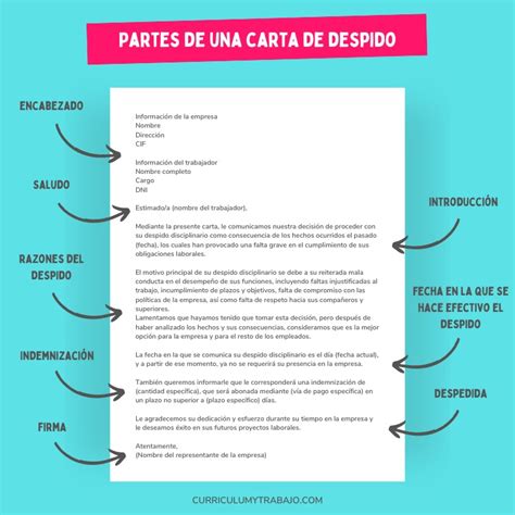 Infografía: Pasos para la elaboración y envío de una carta de despido en Chile
