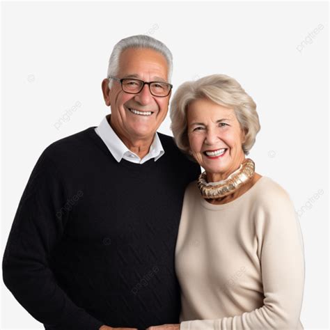 Fotografía de una pareja de adultos mayores abrazándose y sonriendo