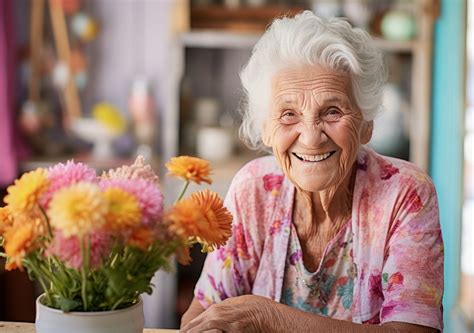 fotografía de una persona centenaria sonriendo y activa, quizás leyendo o conversando